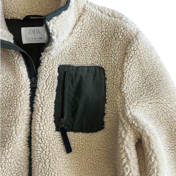 ZARA KIDS Sherpa Zipper Jacket Size 11/12y - Picture 3 of 6